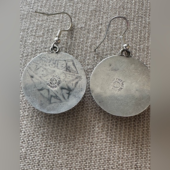 Abalone Earrings 925 Silver Signed Hecho en Mexico - Picture 3 of 3